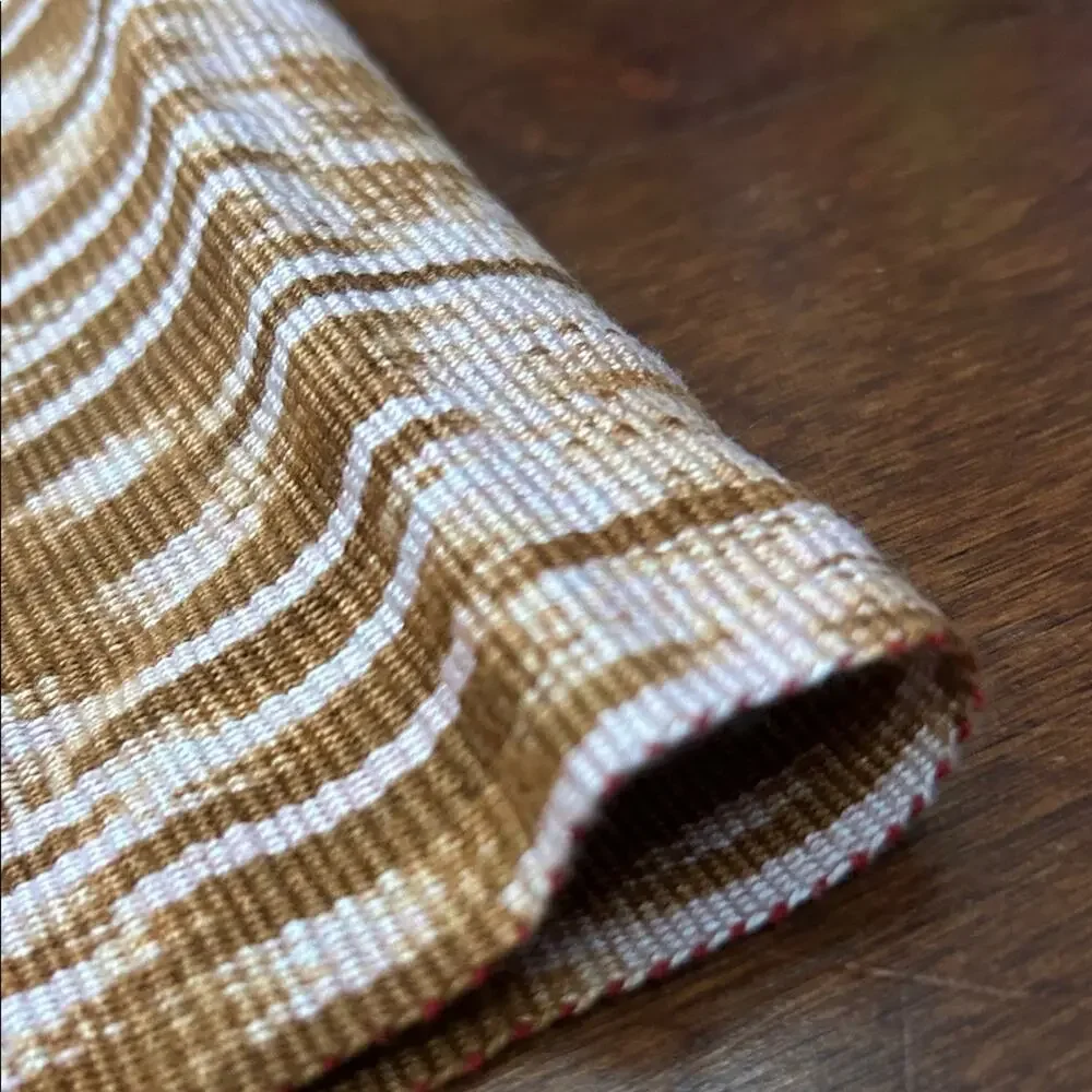 Chic Handmade Tan and Pink Ikat Patterned Scarf with Fringed Ends From Ecuador
